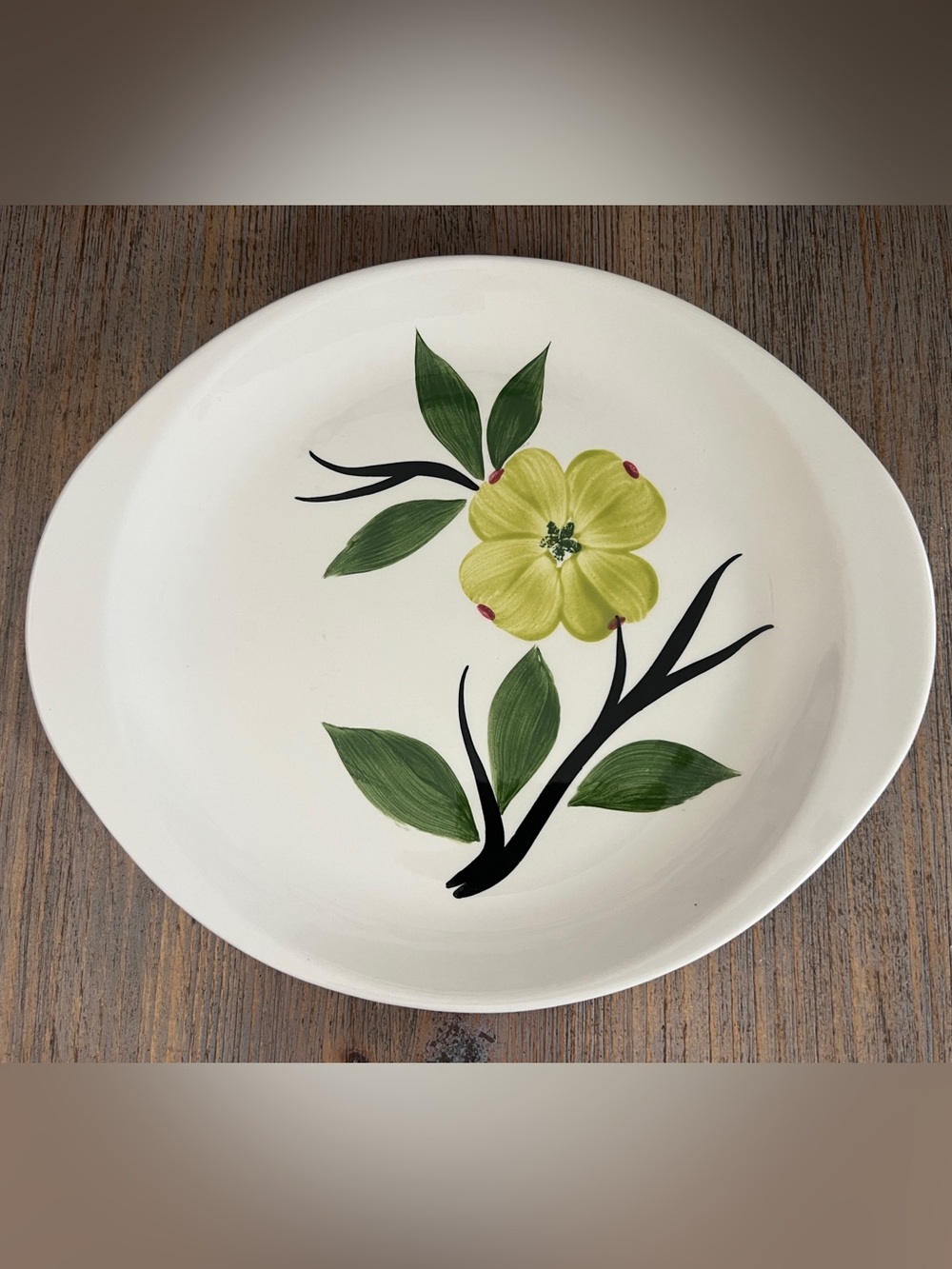 Joni Dixie Dogwood Double Handled Platter Blue Ridge Pottery 12"x10"